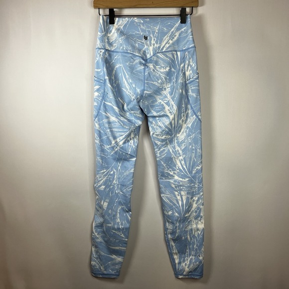 Ododos Pants Women Size Medium Blue White Tie Dye High Waisted Ankle Legging - Picture 7 of 8